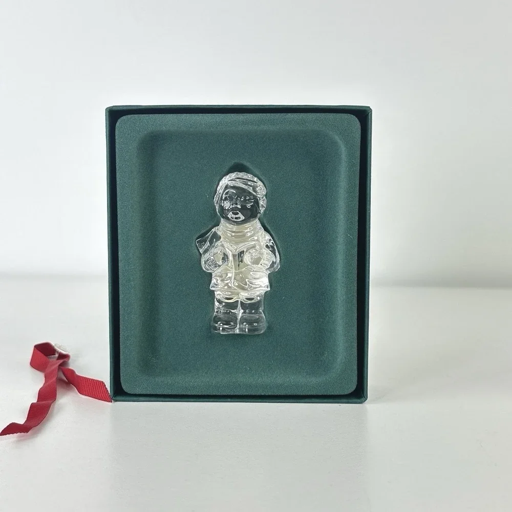 Set of 3 Marquis Waterford Crystal Christmas Ornaments Caroler Santa & Gift Bear